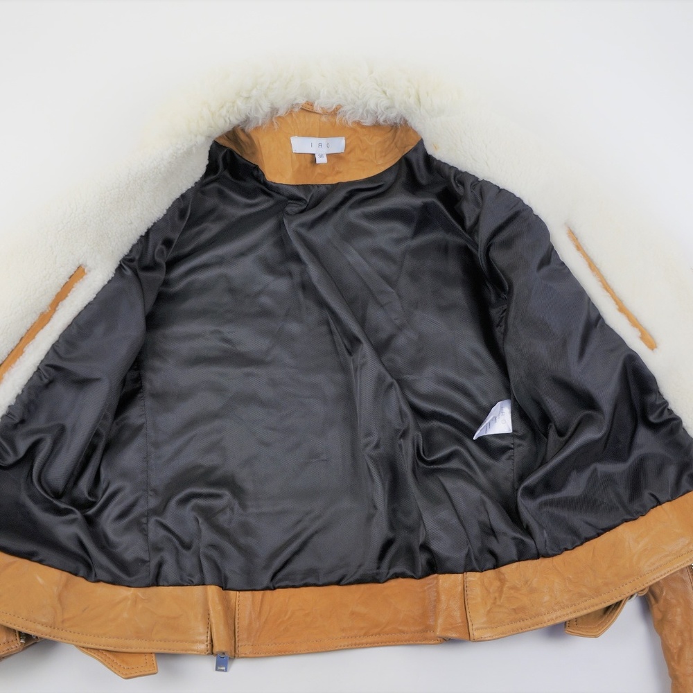 Iro Noemie Camel Shearling Leather Jacket - Picture 4 of 8